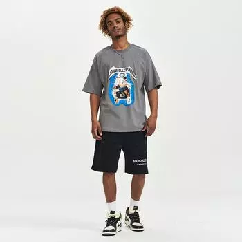 Летние мужские креативные и забавные футболки с короткими рукавами с цифровой печатью для пар для мужчин и женщин, свободные S чёрный