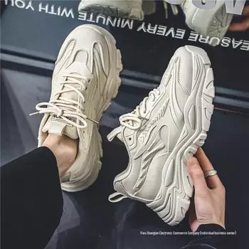 Летние мужские кроссовки Daddy Sports в корейском стиле с низким дышащим верхом и мягкой подошвой, коллекция 2025 года. 40 белый