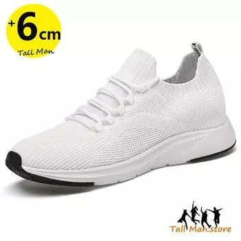 Летние мужские кроссовки для увеличения роста, сетчатые кроссовки, спортивная мягкая обувь белого и черного цвета 37