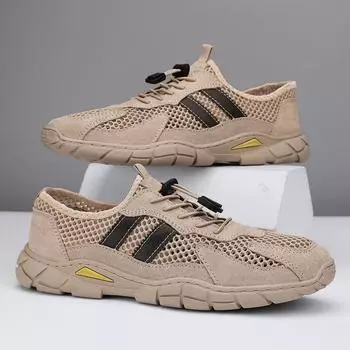 Летние мужские кроссовки, дышащая повседневная обувь, удобные мужские мокасины, сетчатая обувь, кроссовки для ходьбы на открытом воздухе 39 серый