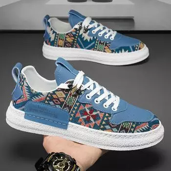 Летние мужские кроссовки дышащие повседневные туфли для скейтборда 39 синий