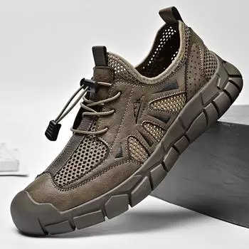 Летние мужские кроссовки из дышащей сетки, повседневная обувь для мужчин 39 чёрный