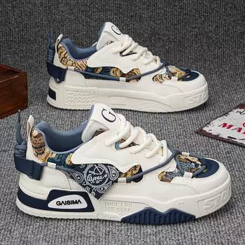 Летние мужские кроссовки, новый стиль, дизайнерские повседневные кроссовки на платформе, модные мужские кроссовки для активного отдыха на плоской подошве Zapatillas 39