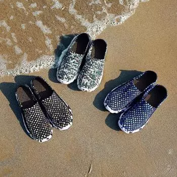 Летние мужские кроссовки с камуфляжным принтом, пляжная мягкая спортивная обувь, повседневная плетеная дышащая обувь на плоской подошве, теннисные кроссовки 38