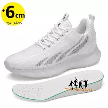 Летние мужские кроссовки женские высокие туфли лифтер лифтер обувь для увеличения роста стелька 6 см высокий мужчина мужчина спорт 35