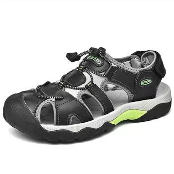 Летние мужские крутые шлепанцы для улицы, дышащие пляжные туфли для альпинизма, мужская обувь, модные новые сандалии большого размера 2025 38