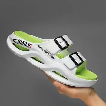 Летние мужские летние шлепанцы на платформе с двойным пиньинь, нескользящие, дышащие, легкие, бохо, пляжные сандалии, повседневные тапочки на Гавайях 40-41 бежевый