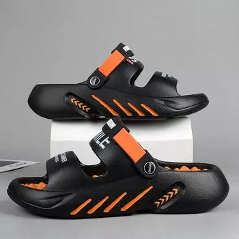 Летние мужские массажные тапочки, уличные сандалии, пляжные удобные мягкие шлепанцы, домашняя повседневная обувь, мужские сандалии, большой размер 44 зелёный