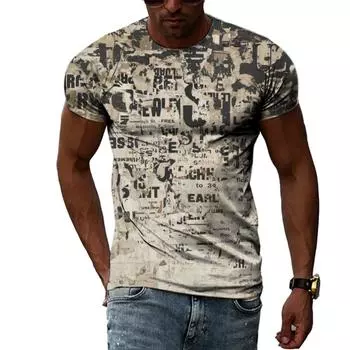Летние мужские модные индивидуальные футболки с граффити, трендовые хип-хоп Harajuku, повседневные стильные футболки с короткими рукавами с 3D принтом, топы XS