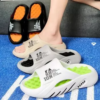 Летние мужские модные тапочки из ЭВА. Мужские спортивные сандалии из ЭВА. 38/39 оранжевый/чёрный