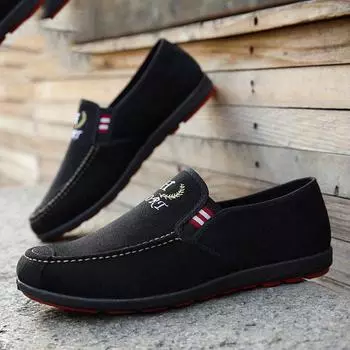 Летние мужские мокасины, модная обувь для вождения в горошек, мужские кроссовки 39 чёрный