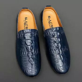 Летние мужские низкие повседневные полутапочки из натуральной кожи, дышащие полутапочки без застежек, мужские полутапочки, высококачественные мужские туфли Muller 36