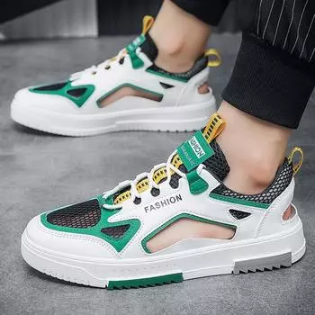 Летние мужские новые стильные дышащие удобные износостойкие повседневные универсальные модные сандалии 39 бежевый