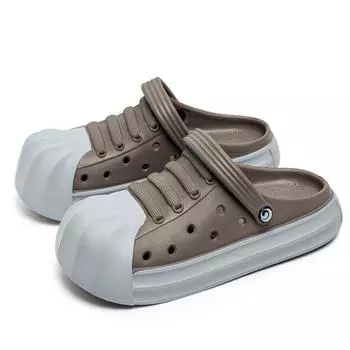 Летние мужские новые тапочки, пляжные сандалии, повседневные туфли на плоской подошве, нескользящие, легкие, большого размера, мужские туфли 40-41