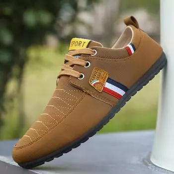Летние мужские парусиновые туфли, дышащая повседневная обувь, нескользящие кроссовки для мужчин, на шнуровке, вулканизированная обувь, рабочая обувь на плоской подошве, большой размер 48 39 коричневый