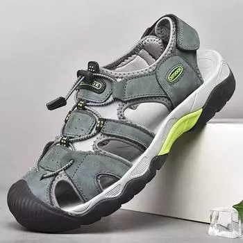 Летние мужские пляжные уличные сандалии Мужские сандалии в римском стиле 38 серый