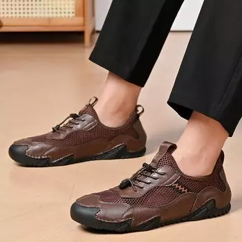 Летние мужские повседневные сандалии, повседневная обувь, обувь из дышащей сетки 39 чёрный