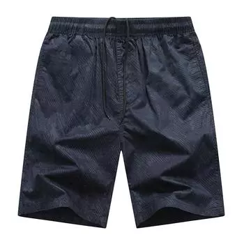 Летние мужские повседневные шорты, спортивные брюки, деловые повседневные шорты больших размеров для мужчин среднего возраста длиной пять четвертей XXXXXL темно-синий