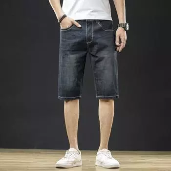 Летние мужские прямые джинсы, мужские спортивные повседневные брюки-четвертинки. 28