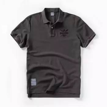 Летние мужские рубашки поло, хлопковые рубашки с коротким рукавом, вышитая эмблема, простая рубашка для мужчин, размер M-3XL, BP13202 M сапфир синий