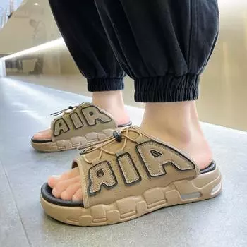 Летние мужские сандалии для отдыха на открытом воздухе с толстой подошвой и воздушной подушкой, пляжные нескользящие туфли, мужские брендовые дизайнерские модные тапочки, размер 39-46 39