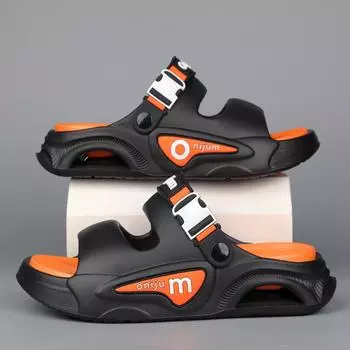 Летние мужские сандалии для отдыха на открытом воздухе, тапочки, пляжные, удобные, толстые, мягкие, сабо, мужская повседневная обувь, садовая обувь, мужские и женские пляжные сандалии 36-37