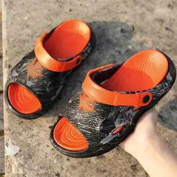 Летние мужские сандалии для спальни Eva Casual Shoes Platform Soft Antislip Sandals для мужчин Outdoor Beach Mans Flip-flop Explosive Style 39-40 чёрный