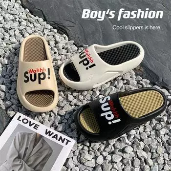 Летние мужские сандалии Eva, легкие пляжные уличные мужские тапочки, нескользящая обувь для ванной комнаты для мужчин, популярная модель 36-37 белый