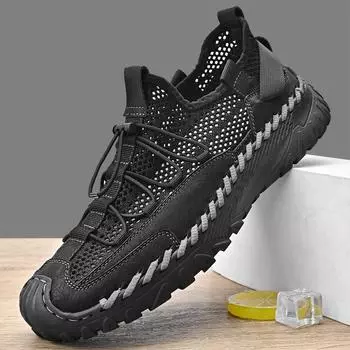 Летние мужские сандалии из дышащей сетки, повседневная обувь 39 песочный