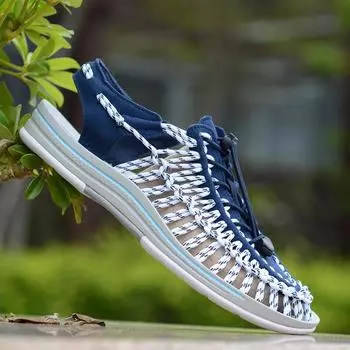 Летние мужские сандалии из кожи ручной работы для пешего туризма и отдыха на природе, пляжная обувь, модные и повседневные сандалии, мужская летняя обувь, сандалии 35 чёрный