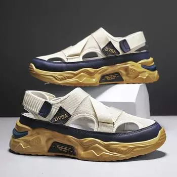 Летние мужские сандалии из натуральной кожи, мужская повседневная обувь, уличные мужские кожаные сандалии для мужчин, пляжная обувь, римская мужская обувь 39