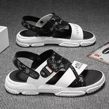 Летние мужские сандалии из натуральной кожи, мужская повседневная обувь, уличные мужские кожаные сандалии для мужчин, пляжная обувь, римская мужская обувь 39