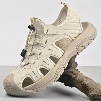 Летние мужские сандалии из натуральной кожи, мужская повседневная обувь, уличные мужские кожаные сандалии для мужчин, пляжная обувь, римская мужская обувь 39