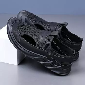 Летние мужские сандалии из натуральной кожи, мужская повседневная обувь, уличные мужские кожаные сандалии для мужчин, пляжная обувь, римская мужская обувь 38