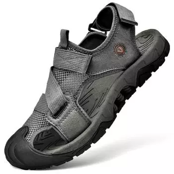 Летние мужские сандалии из натуральной кожи, мужская повседневная обувь, уличные мужские кожаные сандалии для мужчин, пляжная обувь, римская мужская обувь 38