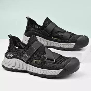 Летние мужские сандалии из натуральной кожи, мужская повседневная обувь, уличные мужские кожаные сандалии для мужчин, пляжная обувь, римская мужская обувь 38 чёрный