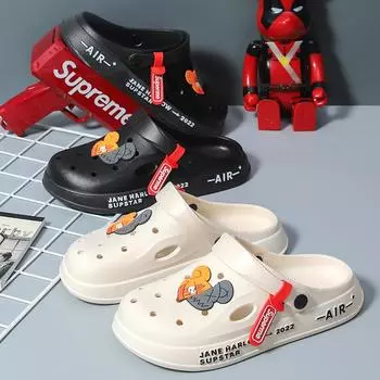 Летние мужские сандалии, легкие домашние пляжные сандалии, женские тапочки, быстросохнущие плоские мягкие туфли из ЭВА с отверстиями, женские сабо 2024 36-37