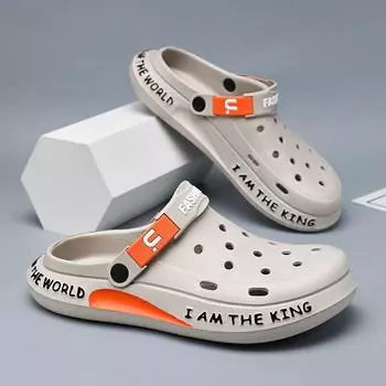 Летние мужские сандалии, легкие, дышащие, мягкие, из ЭВА, плоские тапочки, уличные, модные, мужские, садовые, сабо, мужская, пляжная, повседневная обувь 39