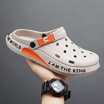 Летние мужские сандалии, легкие, дышащие, мягкие, из ЭВА, плоские тапочки, уличные, модные, мужские, садовые, сабо, мужская, пляжная, повседневная обувь 39