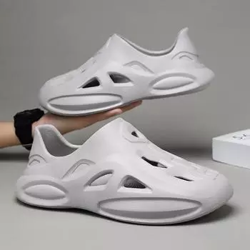 Летние мужские сандалии, легкие тапочки из ЭВА, модная садовая обувь для пар, повседневная пляжная обувь, кроссовки для прогулок 36