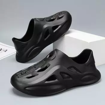 Летние мужские сандалии, легкие тапочки из ЭВА, модная садовая обувь для пар, повседневная пляжная обувь, кроссовки для прогулок 36