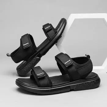 Летние мужские сандалии, летняя обувь для отдыха, мужская пляжная обувь, удобная мужская обувь, уличные мужские римские сандалии, шлепанцы, шлепанцы, шлепанцы 40 чёрный