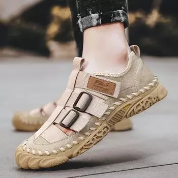 Летние мужские сандалии Модные и индивидуальные стили Для отдыха на природе Пляж Отдых Прогулки Мужская обувь Лидеры продаж Дышащие сандалии 38 чёрный