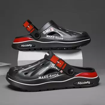 Летние мужские сандалии Нескользящие повседневные тапочки на толстой подошве Верхняя одежда Пляжная обувь на мягкой подошве Мужские сандалии-башмаки 38-39 бежевый