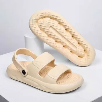 Летние мужские сандалии повседневные нескользящие простые модные универсальные тапочки для мужчин модные пляжные мужские сандалии 40 серый