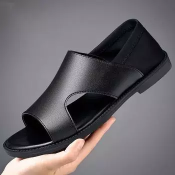 Летние мужские сандалии повседневные туфли с отверстиями дышащая мягкая подошва мягкая поверхность пляжная обувь для улицы одна педаль две надеваемые туфли для вождения 39