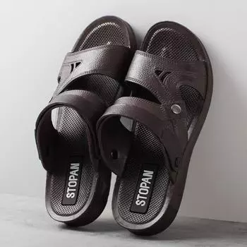 Летние мужские сандалии ПВХ тапочки для мужчин сандалии двойного ношения толстая подошва повседневная пляжная обувь мужские модные тапочки 41