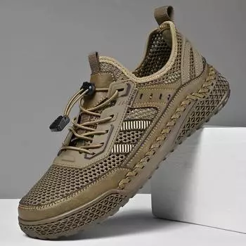 Летние мужские сандалии Сандалии для улицы из сетки Мягкие мужские сандалии Шлепанцы Сандалии ручной работы Римские тапочки для улицы 39 хаки