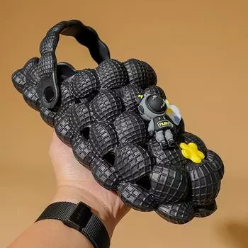 Летние мужские сандалии, тапочки с шариками и подвесками, забавные массажные шлепанцы, сабо, женские и мужские сандалии унисекс, снимающие стресс, домашняя обувь 36-37