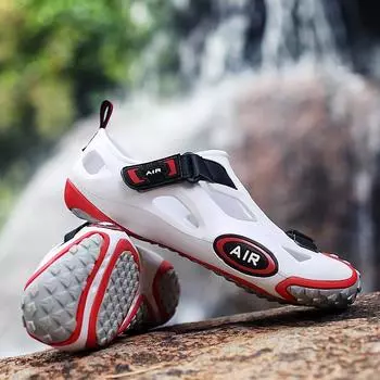 Летние мужские сандалии, уличная обувь для воды, мягкие нескользящие мужские пляжные сандалии, богемная легкая обувь, сандалии унисекс, кроссовки 38 красный